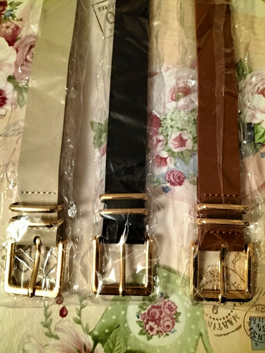 3er set ledergürtel mit - set,